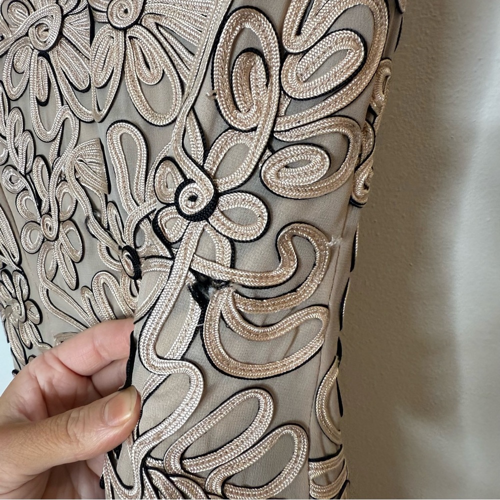 New Sue Wong Cap Sleeve Embroidered Appliqué Sheath Dress size 6 - Picture 15 of 15